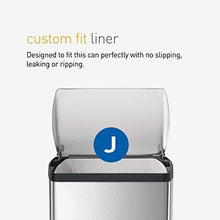 Load image into Gallery viewer, simplehuman 38 Liter / 10 Gallon Rectangular Kitchen Step Trash Can, Brushed Stainless Steel