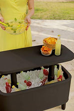 Load image into Gallery viewer, Keter Breeze Bar Outdoor Patio Furniture and Hot Tub Side Table with 17 Gallon Beer and Wine Cooler, Espresso Brown