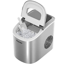 Load image into Gallery viewer, COSTWAY Countertop Ice Maker, 26LBS/24H Portable and Compact Ice Maker Machine, Ice Cubes Ready in 6 Mins, Electric High Efficiency Express Clear Operation Control Panel with Ice Scoop (Silver)