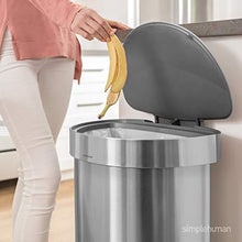 Load image into Gallery viewer, simplehuman 45 Liter/ 12 Gallon Semi-Round Hands-Free Step Trash Can, Brushed