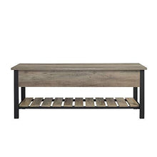 Load image into Gallery viewer, Walker Edison Julian Rustic Farmhouse Lift Top Entry Bench with Bottom Rack, 48 Inch - Grey