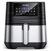 Load image into Gallery viewer, Innsky Air Fryer 5.8QT, 11-in-1 Stainless Steel Air Fryer Oven Dehydrator, Preheat, Delay Start & Keep Warm, 7 Food Presets, 1700W Oilless Cooker for Roast, Bake, Grill, LED Touchscreen, Recipes Book