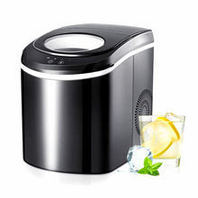 Load image into Gallery viewer, TRUSTECH Ice Maker Machine for Countertop, Automatic Ice Makers Countertop Self Cleaning, 9 Cubes Ready in 6 Mins, 26 lbs in 24 Hours, Perfect for Home/Kitchen/Office, Ice Scoop&Basket, Black