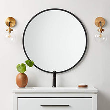 Load image into Gallery viewer, Better Bevel 30” x 30” Black Rubber Framed Mirror | Round Bathroom Wall Mirror