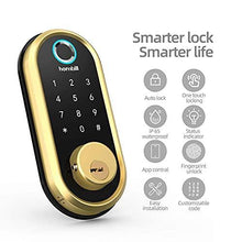 Load image into Gallery viewer, hornbill Smart Lock Deadbolt, Fingerprint Door Lock with Touchscreen Keypad, Bluetooth Electronic Keyless Entry Door Lock, Featuring Auto Lock, APP Control, Works with Alexa, Google Assistant