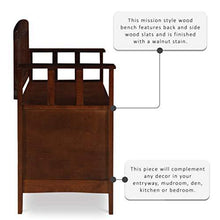 Load image into Gallery viewer, Linon Home Dcor Linon Home Decor Cynthia Storage Bench, 50"w x 17.25"d x 32"h, Walnut