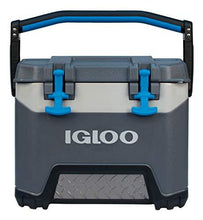 Load image into Gallery viewer, Igloo BMX 25 Quart Cooler with Cool Riser Technology, Fish Ruler, and Tie-Down Points - 11.29 Pounds - Carbonite Gray and Blue