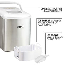 Load image into Gallery viewer, Igloo ICEB26HNSSWL Stainless Steel Automatic Self-Cleaning Portable Electric Countertop Ice Maker Machine With Handle, 9 Ice Cubes Ready in 7 minutes, With Ice Scoop and Basket, Stainless/White