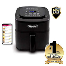 Load image into Gallery viewer, NUWAVE BRIO 6-Quart Digital Air Fryer with One-Touch Digital Controls, 6 easy presets, Precise Temperature Control, Recipe Book, Basket Divider, Wattage Control, PREHEAT & REHEAT Function