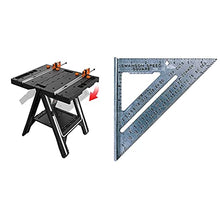 Load image into Gallery viewer, WORX Pegasus Multi-Function Work Table and Sawhorse with Quick Clamps and Holding Pegs – WX051 & Swanson Tool Co S0101 7 Inch Speed Square