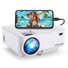 Load image into Gallery viewer, Mini Projector, TOPVISION 4000LUX Outdoor Movie Projector with Screen Mirroring,Full HD 1080P Supported LED Projector, Compatible with Fire Stick,HDMI,VGA,USB,TV,Box,Laptop,DVD