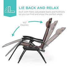 Load image into Gallery viewer, Best Choice Products Set of 2 Adjustable Steel Mesh Zero Gravity Lounge Chair Recliners w/Pillows and Cup Holder Trays, Brown