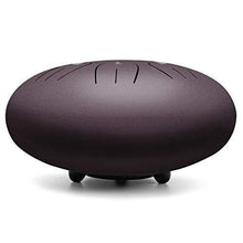 Load image into Gallery viewer, Steel Tongue Drum - 11 Notes 12 inches - Percussion Instrument -Handpan Drum with Bag, Music Book, Mallets, Finger Picks (12'', Dark Purple)
