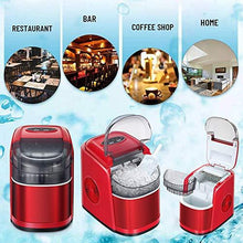 Load image into Gallery viewer, Kismile Countertop Ice Maker Machine,26Lbs/24H Compact Automatic Ice Makers,9 Cubes Ready in 6-8 Minutes,Portable Ice Cube Maker with self-Cleaning Program (Red)