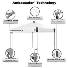 Load image into Gallery viewer, E-Z UP AMB3SBKF10SG Ambassador, 10' x 10', Roller Bag and 4 Piece Spike Set, Steel Gray Instant Canopy Shelter Tent