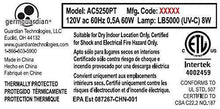 Load image into Gallery viewer, GermGuardian True HEPA Filter Air Purifier, UV Light Sanitizer, Eliminates Germs, Filters Allergies, Pets, Pollen, Smoke, Dust, Mold, Odors, Quiet 28 inch, 5-in-1 Air Purifier for Home, Charcoal Grey