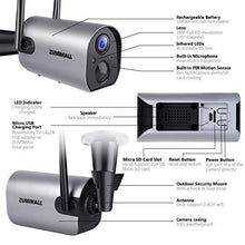 Load image into Gallery viewer, Wireless Outdoor WiFi Security Camera, Rechargeable Battery-Powered Home Security Camera, 1080P Night Vision/Waterproof, PIR Motion Detection, 2-Way Audio, Compatible with Cloud Storage/SD Slot