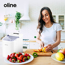Load image into Gallery viewer, Oline Ice Maker Machine, Automatic Self-Cleaning Portable Electric Countertop Ice Maker, 26 Pounds in 24 Hours, 9 Ice Cubes Ready in 7 Minutes, with Ice Scoop & Basket (White)