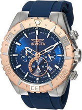 Load image into Gallery viewer, Invicta Men's Aviator 49mm Stainless Steel and Silicone Chronograph Quartz Watch, Steel/Blue (Model: 22523)