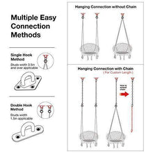 Load image into Gallery viewer, Greenstell Hammock Chair Macrame Swing with Cushion and Hanging Hardware Kits, Max 290 Lbs Hanging Cotton Rope Swing Chair, Comfortable Hanging Chairs for Indoor, Outdoor, Home, Patio, Yard (Beige)