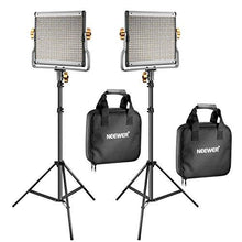 Load image into Gallery viewer, Neewer 2 Packs Dimmable Bi-Color 480 LED Video Light and Stand Lighting Kit Includes: 3200-5600K CRI 96+ LED Panel with U Bracket, 75 inches Light Stand for YouTube Studio Photography, Video Shooting