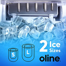 Load image into Gallery viewer, Oline Ice Maker Machine, Automatic Self-Cleaning Portable Electric Countertop Ice Maker, 26 Pounds in 24 Hours, 9 Ice Cubes Ready in 7 Minutes, with Ice Scoop & Basket (White)