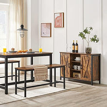 Load image into Gallery viewer, VASAGLE Dining Bench, Table Benches, Pair of 2, Industrial Style Indoor Benches, 42.5 x 12.8 x 19.7 Inches, Steel Frame, for Kitchen, Dining Room, Living Room, Rustic Brown and Black UKTB33X