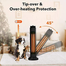 Load image into Gallery viewer, Patio Heater-750/1500W ETL Certified Electric Space Heater for Large Room, 3s Instant Heat, Heat up 400Sq Ft, 90° Oscillation, Radiant Heater with Overheat Tip-over Protection for Outdoor & Indoor Use, Waterproof