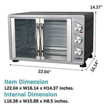 Load image into Gallery viewer, Luby Large Toaster Oven Countertop French Door Designed, 18 Slices, 14'' pizza, 20lb Turkey, Silver