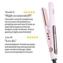 Load image into Gallery viewer, L’Ange Hair Le Rêve Blush Titanium Straightener - 2 in 1 Ceramic Hair Straightener - Titanium Hair Straightener with Dual Voltage - Ionic Straightener with Digital Display - 1“ Plate, MSRP $179.00
