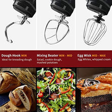 Load image into Gallery viewer, Stand Mixer, Cusimax Dough Mixer Tilt-Head Electric Mixer with 5-Quart Stainless Steel Bowl, Dough Hook, Mixing Beater and Whisk, Splash Guard, Black Food Mixer