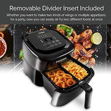 Load image into Gallery viewer, NuWave Brio 6-Quart Air Fryer with App Recipes (Black) Includes Basket Divider, One-Touch Digital Controls, 6 Easy Presets, Wattage Control, and Advanced Functions like SEAR, PREHEAT, DELAY, WARM and More (NEW UPDATED MODEL)