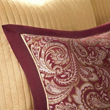 Load image into Gallery viewer, Madison Park Aubrey Cozy Bag Comforter, Faux Silk Jacquard Design All Season Down Alternative Bedding with Complete Sheet Set, King(106"x92"), Red