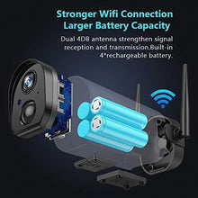 Load image into Gallery viewer, Wireless Outdoor WiFi Security Camera, Rechargeable Battery-Powered Home Security Camera, 1080P Night Vision/Waterproof, PIR Motion Detection, 2-Way Audio, Compatible with Cloud Storage/SD Slot