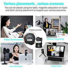 Load image into Gallery viewer, OBSBOT Tiny AI-Powered PTZ Webcam Ai Camera 2-Axis Gimbal Full HD 1080p AI Tracking Zoom Power Gesture Selfie Video Camera for Online Class Meeting Live and Streaming - Black