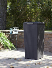 Load image into Gallery viewer, Keter 231478 Large Outdoor Trash Can with Lid Perfect for Backyard Hosting, Patio and Kitchen Use, 15 in. W x 15 in. D x 33.3 in. H, Espresso Brown