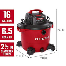 Load image into Gallery viewer, CRAFTSMAN CMXEVBE17595 16 Gallon 6.5 Peak HP Wet/Dry Vac, Heavy-Duty Shop Vacuum with Attachments