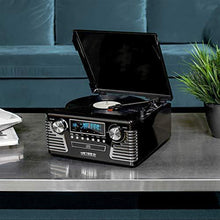 Load image into Gallery viewer, Victrola 50's Retro Bluetooth Record Player & Multimedia Center with Built-in Speakers - 3-Speed Turntable, CD Player, AM/FM Radio | Vinyl to MP3 Recording | Wireless Music Streaming | Black