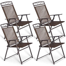 Load image into Gallery viewer, Giantex Set of 4 Patio Folding Sling Chairs Steel Camping Deck Garden Pool Backyard Chairs
