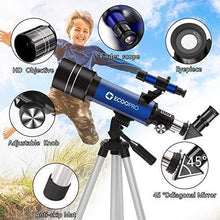 Load image into Gallery viewer, Telescope for Kids Beginners Adults, 70mm Astronomy Refractor Telescope with Adjustable Tripod - Perfect Telescope Gift for Kids