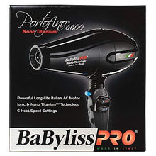Load image into Gallery viewer, BaBylissPRO Nano Titanium Portofino Full-Size Dryer, Black