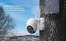 Load image into Gallery viewer, Security Camera Outdoor, Wireless WiFi 360° Pan Tilt Zoom Solar 15000mah Battery Powered Home Cameras with Night Vision, Motion Detection, 2 Way Audio, IP65 Waterproof, Encrypted SD/Cloud Storage