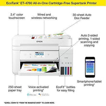 Load image into Gallery viewer, Epson EcoTank ET-4760 Wireless Color All-in-One Cartridge-Free Supertank Printer with Scanner, Copier, Fax, ADF and Ethernet - White