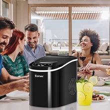 Load image into Gallery viewer, COSTWAY Ice Maker Countertop, 26LBS/24H Portable and Compact Ice Machine, Ice Cubes Ready in 6 Mins, Electric High Efficiency Express Clear Operation Control Panel with Ice Scoop (Black)