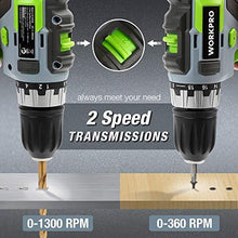 Load image into Gallery viewer, WORKPRO 20V Cordless Drill Combo Kit, Drill Driver and Impact Driver with 2x 2.0Ah Batteries and 1 Hour Fast Charger