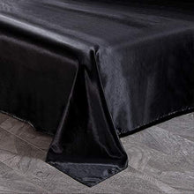 Load image into Gallery viewer, YEARNING 5 Pcs Black Comforter Queen Set Satin Silky Bedding,Quality Ultra Soft Premium Bedding Sets-Luxury Quilt,Fitted Sheet and Flat Sheet with 2 Matching Pillow Covers