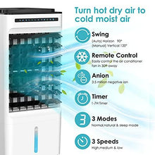 Load image into Gallery viewer, Portable Air Conditioner Fan, 3-IN-1 Evaporative Air Cooler Humidifier Swamp Cooler, 3 Modes, 3 Speeds, 90° Oscillation, Timer, Remote Control, Personal Air Conditioner Fan for Whole Room Home&Office