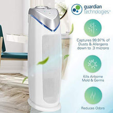 Load image into Gallery viewer, Guardian Technologies Germ Guardian HEPA Filter Air Purifier, UV Light Sanitizer, Eliminates Germs, Filters Allergies, Pollen, Smoke, Dust, Pets Mold Odors, 22 In 4-in-1 Air Purifier for Home AC4825W