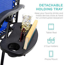 Load image into Gallery viewer, Best Choice Products Set of 2 Adjustable Steel Mesh Zero Gravity Lounge Chair Recliners w/Pillows and Cup Holder Trays, Cobalt Blue