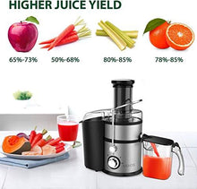 Load image into Gallery viewer, KOIOS Centrifugal Juicer Machines, Juice Extractor with Big Mouth 3” Feed Chute, 304 Stainless-steel Fliter, Best Seller Juicer 2021, High Juice yield, Easy to Clean&100% BPA-Free, 1200W&Powerful, Dishwasher Safe, Included Brush